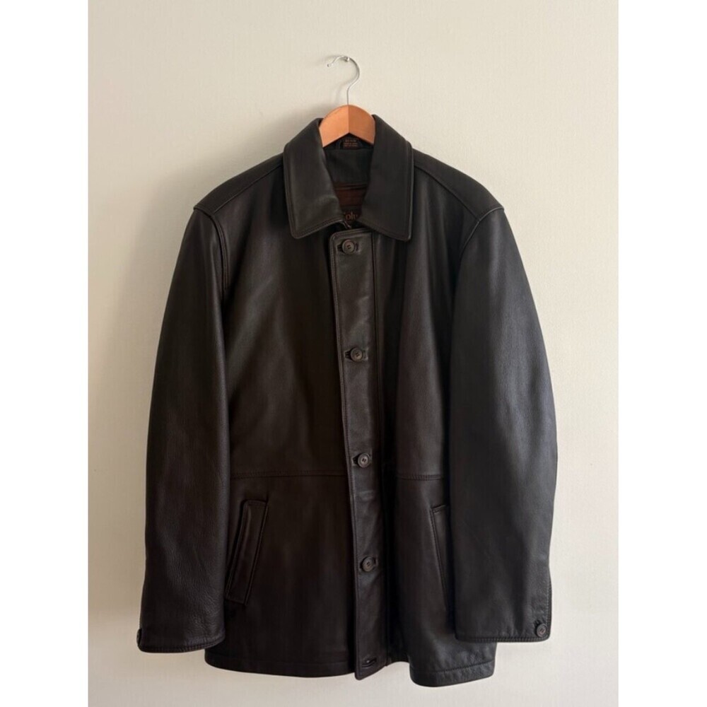 Columbia Men's 100% Leather Jacket Lined Coat Brown Size 40